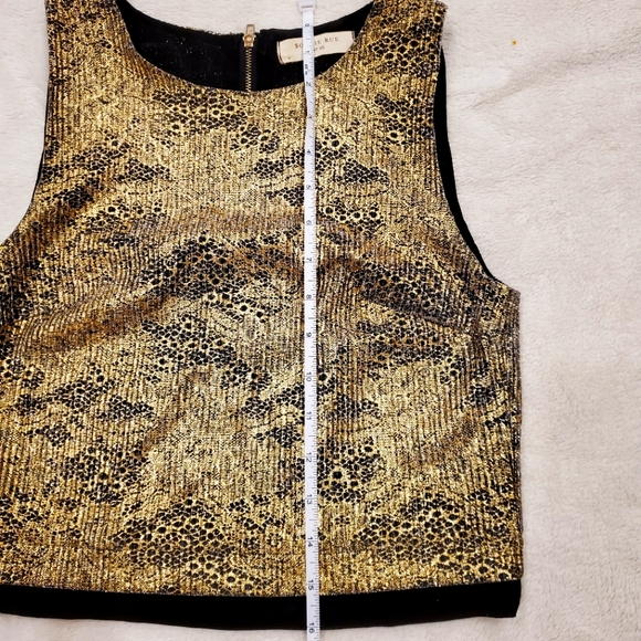 Sophie Rue Gold Black Crop Top Size XS - Picture 4 of 6
